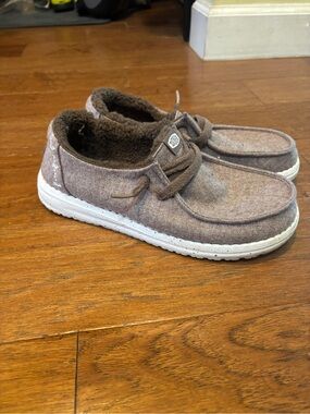 Hey Dude Brown Cozy Slip-On Loafers for women